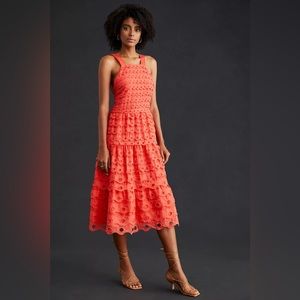 NWT: Anthropologie Eyelet Halter Midi Dress (Size 0)